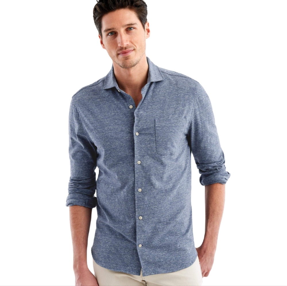 JOHNNIE-O Zion Hangin' Out Cutaway Collar Shirt, size Large, Indigo